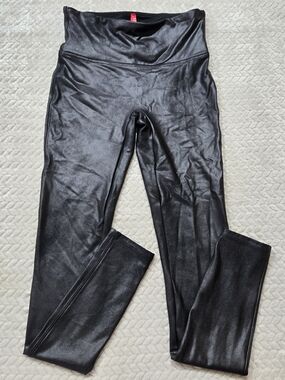 Spanx by Sara Blakely Women's Faux Leather Leggings Black Size Small